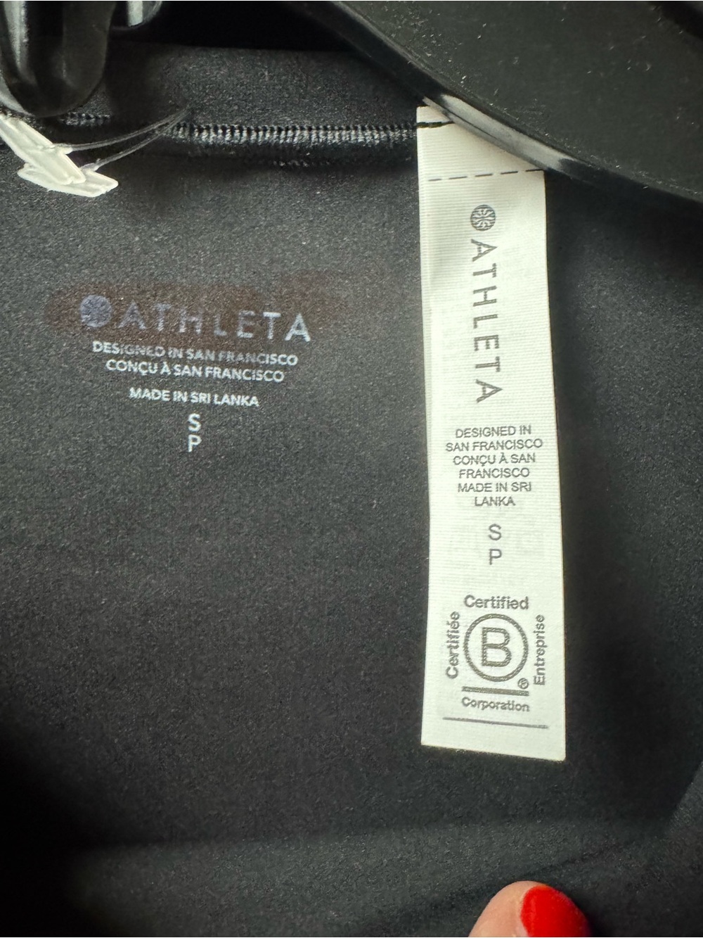 Athleta Bodymove short sleeve crew Bodysuit in Black NWOT Retail $75 - Picture 5 of 6